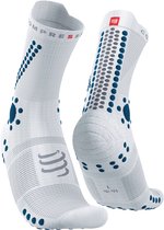 Compressport Pro Racing Socks v4.0 Trail White/Fjord Blue - Hardloopsokken