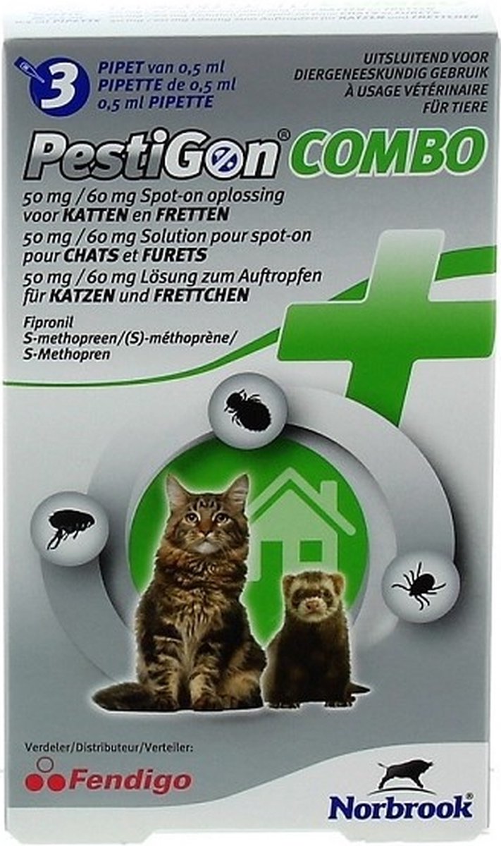 Pestigon Combo Spot-On voor kat en fret 3 pipetten