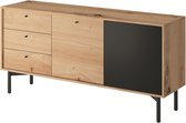 InspireMe-Dressoir ,Kast, Moderne Ladekast voor de woonkamer, eetkamer- (Breedte 151 cm Hoogte 74 cm Diepte 41 cm) - NOBON NK151 Eiche Artisan +Schwarz