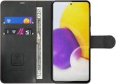 Hoes Geschikt voor Samsung S22 Hoesje Bookcase met Anti Skim Bescherming - Pasjes Cover Vulcano Black
