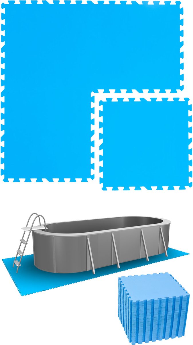 9.4 m² poolmat - 40 EVA schuim matten 50x50 outdoor poolpad - ondermatten set