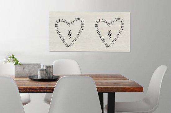 Peinture sur toile Citations - Tu seras toujours mon toujours - Amour - Dictons - 80x40 cm - Décoration murale