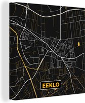 Peinture sur Toile City Map - Eeklo - Or - Carte - Plan d'Etage - 50x50 cm - Décoration murale