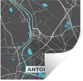 Stickers muraux - Plan de la ville - Grijs - Carte - Antoing - België - Carte - 100x100 cm - Feuille adhésive XXL