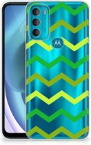 Telefoonhoesje Motorola Moto G71 5G TPU Siliconen Hoesje met Foto Zigzag Groen