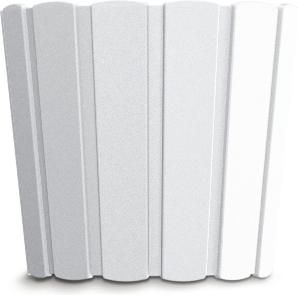 Prosperplast Wood-look plantenpot - dia 24 cm/hoogte 22 cm - parel wit - kunststof - binnen/buiten bloempot