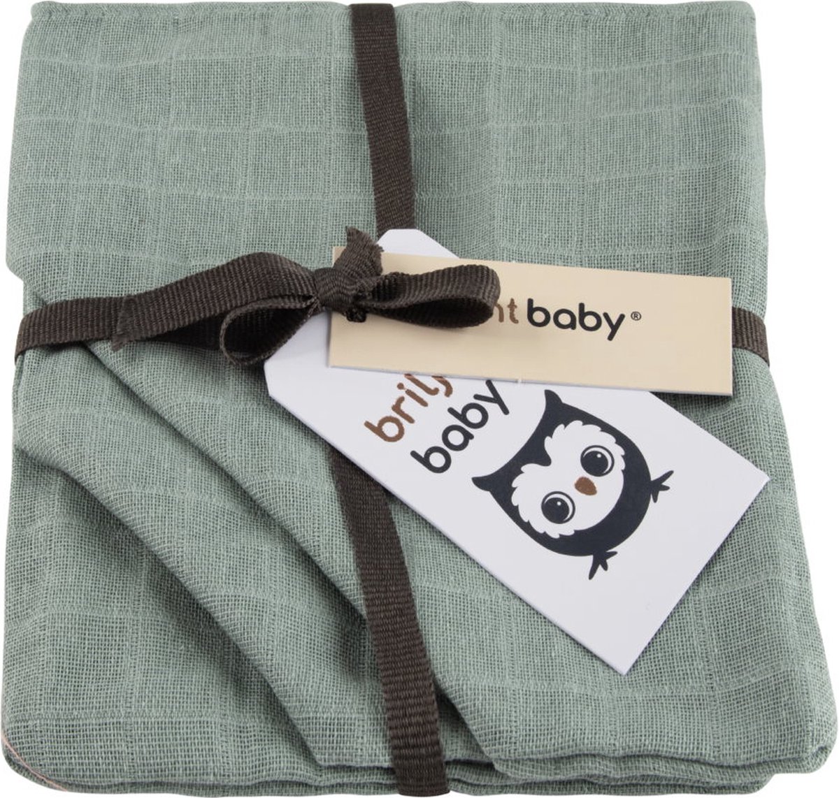 Briljant Baby Washandje Hydrofiel 17 x 20 - Uni - Stonegreen - 3 Stuks Briljant Baby Washandje Hydrofiel 17 x 20 - Uni - Stonegreen - 3 Stuks