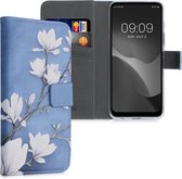 kwmobile telefoonhoesje voor Motorola Moto G71 5G - Hoesje met pasjeshouder in taupe / wit / blauwgrijs - Magnolia design