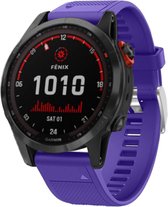 Siliconen Smartwatch bandje - Geschikt voor  Garmin Fenix 7 siliconen bandje - paars - Strap-it Horlogeband / Polsband / Armband