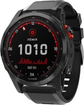 Siliconen Smartwatch bandje - Geschikt voor  Garmin Fenix 7x siliconen bandje - zwart - Strap-it Horlogeband / Polsband / Armband