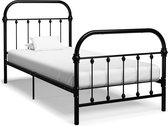 Decoways - Bedframe metaal zwart 100x200 cm