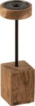 Kandelaar | hout | naturel | 10.5x10.5x (h)32.5 cm