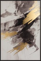 Kader | canvas | wit - zwart - goud | 122x4x (h)83 cm