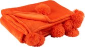 Plaid | textiel | oranje | 170x130x (h)1 cm