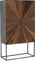 Barkast | hout | bruin - zwart - naturel | 90x40x (h)160 cm