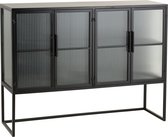 Kast | glas | zwart | 120x35x (h)90 cm