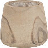 Bloempot | hout | naturel | 19x19x (h)16 cm