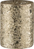 Theelichthouder | glas | zilver | 10x10x (h)13 cm
