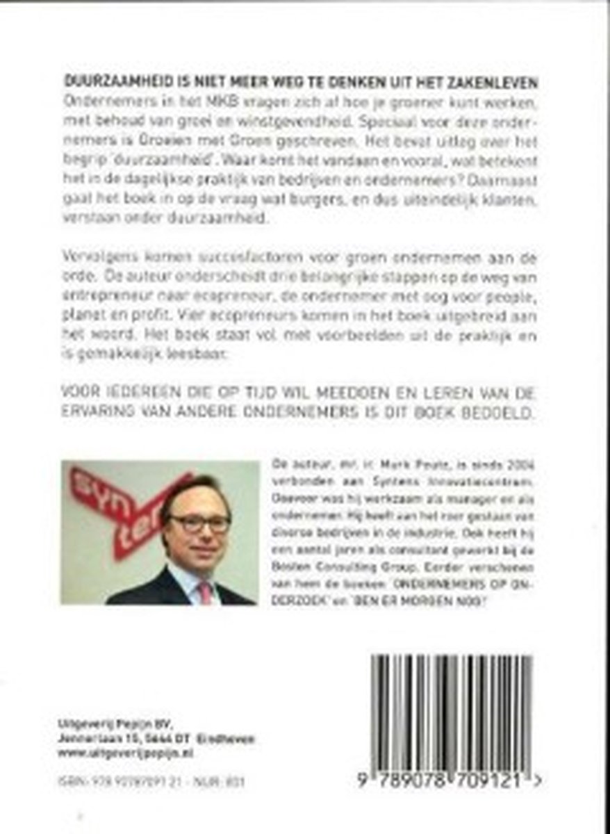 Groeien Met Groen - back cover