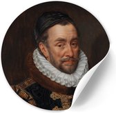 Behangcirkel Portret van Willem I Prins van Oranje - 60 cm - Zelfklevende decoratiefolie - Muursticker Oude Meesters