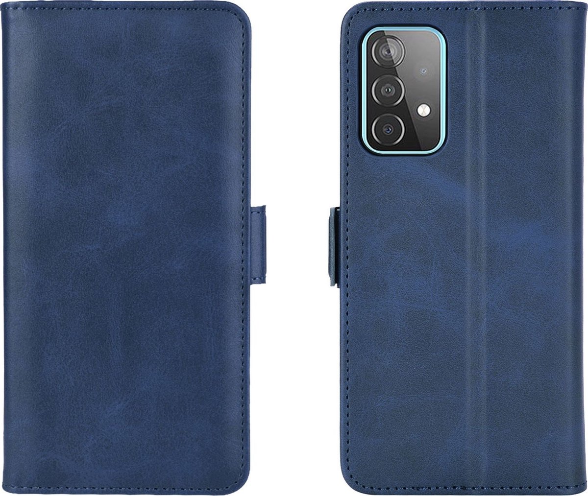 Mobigear Telefoonhoesje geschikt voor Samsung Galaxy A52 Hoesje | Mobigear Slim Magnet Bookcase Portemonnee | Pasjeshouder voor 3 Pasjes | Telefoonhoesje voor Pinpas / OV Kaart / Rijbewijs - Donkerblauw