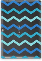 Leuk Siliconen Hoes Lenovo Tab 10 | Tab 2 A10-30 Cover Zigzag Blauw met doorzichte zijkanten