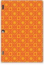 Tablet Hoes Lenovo Tab 10 | Tab 2 A10-30 Mapje Batik Orange met transparant zijkanten