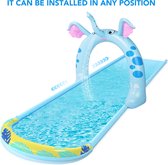 4.9M - Surf Glijbaan - Met Olifant Boog - Spray Glijbaan - Opblaasbare - Antislip Mat - Voor Kinderen - Water Party Speelgoed