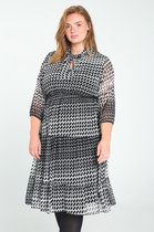 Paprika Dames Lange jurk in voile met zwart-witprint - Jurk - Maat 48