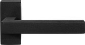 GPF8216.01 Zaki+ deurkruk op rechthoekige rozet zwart, 70x32x10mm