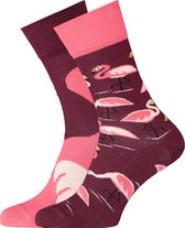Many Mornings sokken - Pink Flamingo - Unisex - Maat: 39-42