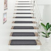 Tapis d'escalier autocollant lot de 15 gris foncé 65x24+4 cm