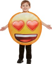 FUNIDELIA Emoji Kostuum - Lachend met hartvormige ogen Kostuum voor kinderen - Maat: 116 - 152 cm