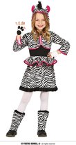 Guirca - Zebra Kostuum - Op Je Strepen Staan Zebra - Meisje - - 7 - 9 jaar - Carnavalskleding - Verkleedkleding