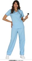 Guirca - Dokter & Tandarts Kostuum - Blauwe Chirurg Verpleegster - Vrouw - Blauw - Maat 42-44 - Carnavalskleding - Verkleedkleding