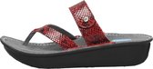 Wolky Slippers Martinique rood snake print leer