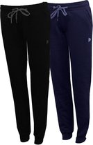 2-Pack Donnay Joggingbroek met Elastiek Carolyn - Sportbroek - Dames - Maat XL -Zwart/Navy