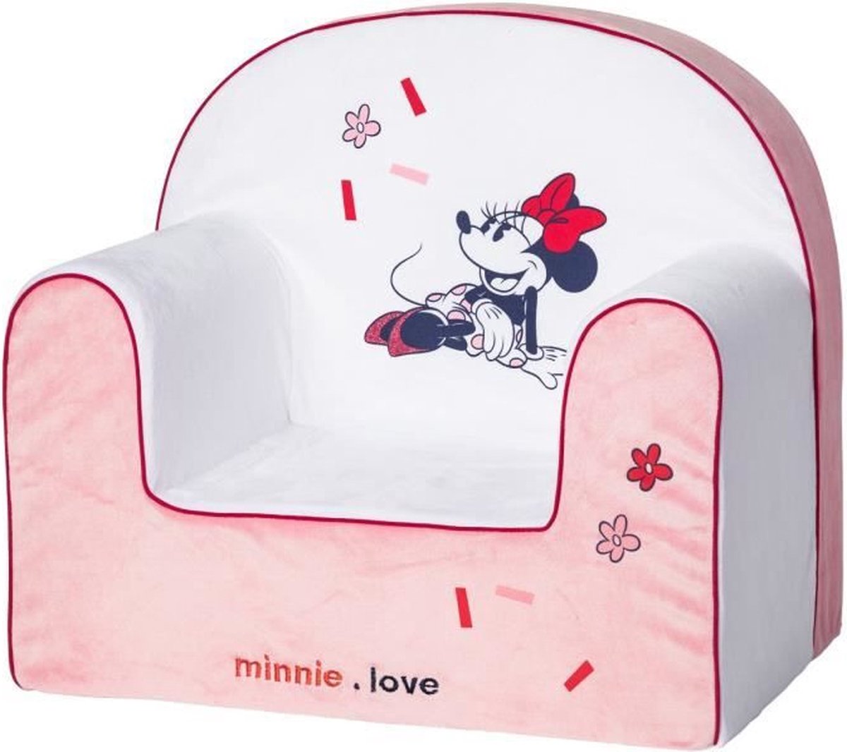 DISNEY Klassieke fauteuil met verwijderbare Minnie confetti - 25 cm - 100% polyester fluweel DISNEY Klassieke fauteuil met verwijderbare Minnie confetti - 25 cm - 100% polyester fluweel