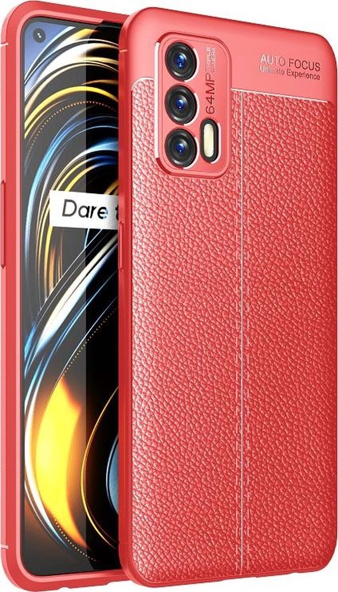Mobigear Hoesje geschikt voor Realme GT Telefoonhoesje Flexibel TPU | Mobigear Luxury Backcover | GT Case | Back Cover - Rood