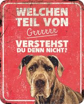 D&d waarschuwingsbord danish dog de 25x20x0,3cm rood