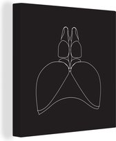 Toile Peinture Femme - Dessin au Line - Sous-vêtements - 50x50 cm - Décoration murale