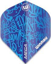 WINMAU - Mega Standard Blauw Dartvluchten - 1 set per pakket van elke flight (3 Dartvluchten in totaal)