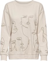 Only Trui Onlgiles L/s O-neck Face Line Swt 15255005 Pumice Stone/faces Dames Maat - L