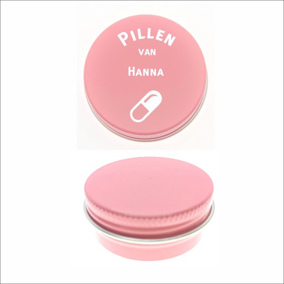 Pillen Blikje Met Naam Gravering - Hanna