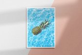 Poster Schilderij Floating Pineapple - 100x140cm - Dibond | Aluminium | Kunst | HYPED.®  - 100x140cm - Premium Museumkwaliteit - Uit Eigen Studio HYPED.®