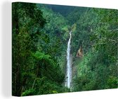 Canvas Schilderij Waterval op Guadeloupe - 30x20 cm - Wanddecoratie