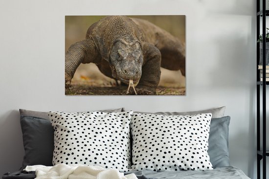Tableau sur toile Gros plan d'un dragon de Komodo - 60x40 cm - Décoration murale