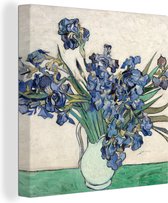 Canvas Schilderij Stilleven van irissen - Schilderij van Vincent van Gogh - 20x20 cm - Wanddecoratie