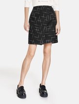 TAIFUN Dames Korte rok met wikkellook Schwarz gemustert-46