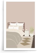 Walljar - De Slaapkamer - Muurdecoratie - Poster